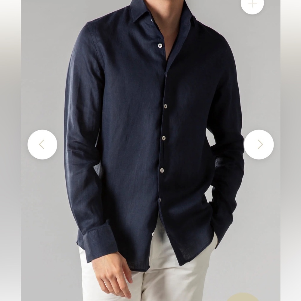 Aurélien Men’s XL Linen Button Down. Never worn. Dry cleaned for wrinkles.